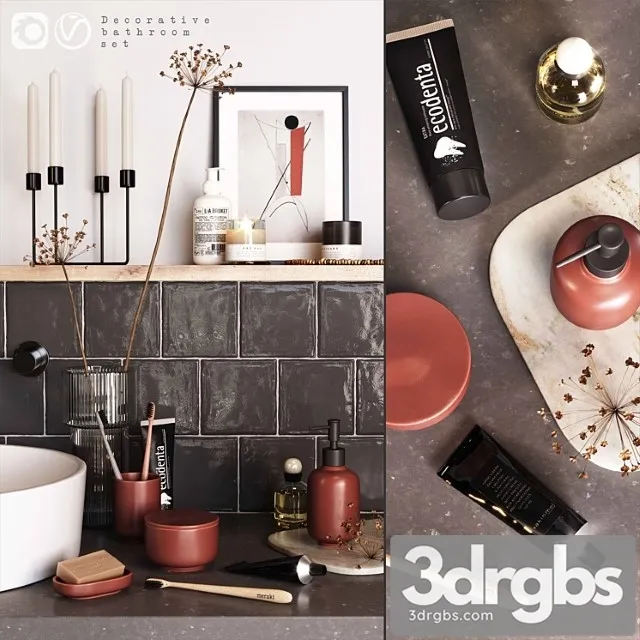 HM Decorative Bathroom Set 1 3D Model Free