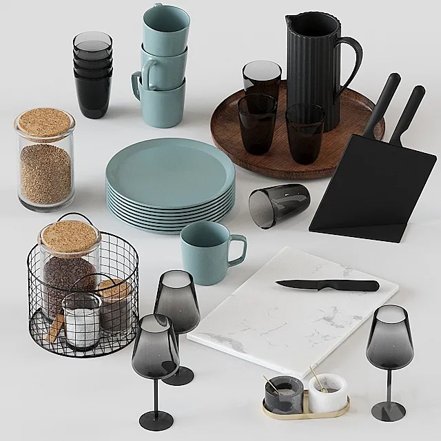 H&M decorative set for the kitchen 3D Model