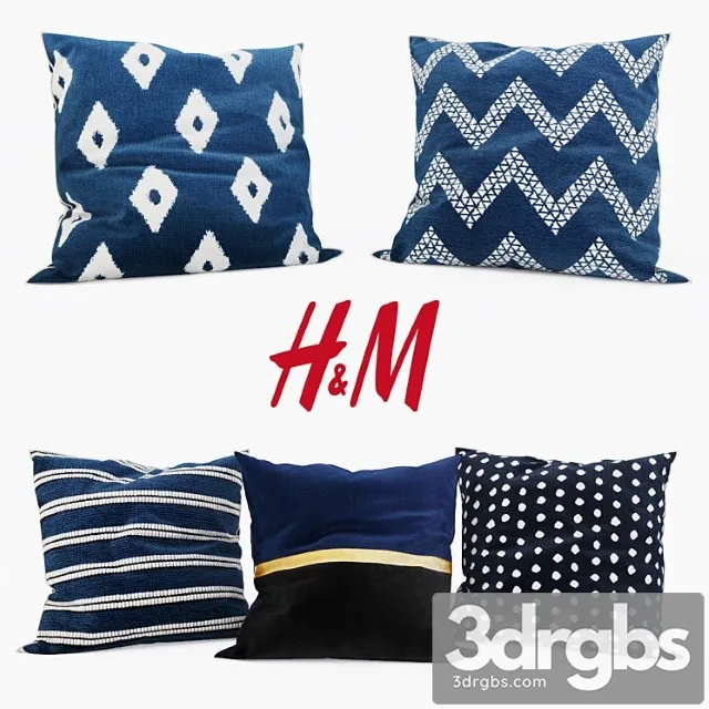 HM Home Decorative Pillows set 3 3D Model Free