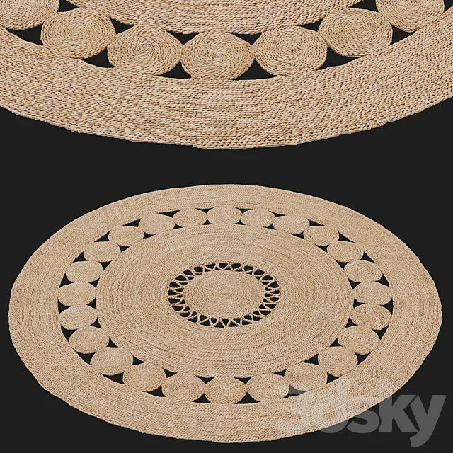 HM Home openwork jute rug 3D Model