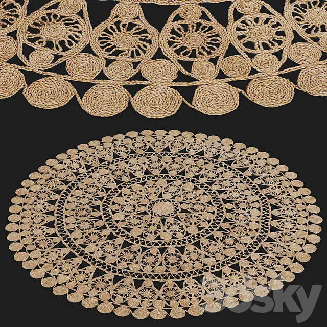 HM Home patterned jute rug 3D Model