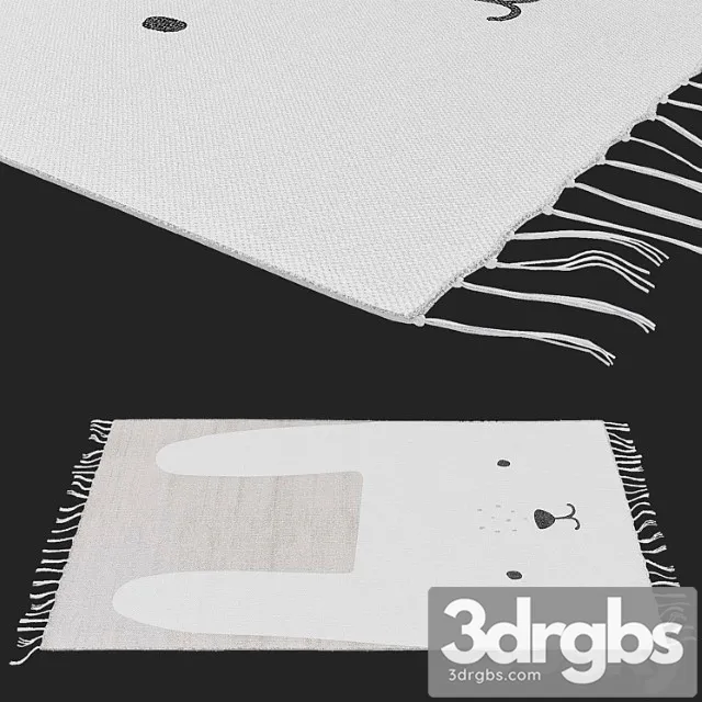 H&m home rug rabbit 3D Model Free