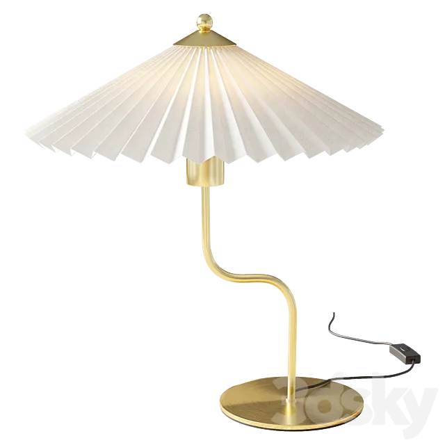 H&M Home Table lamp with pleated shade 3D Model