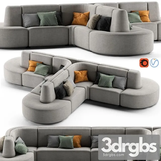 Hmd interiors bistro sofa 2 2 3D Model Free