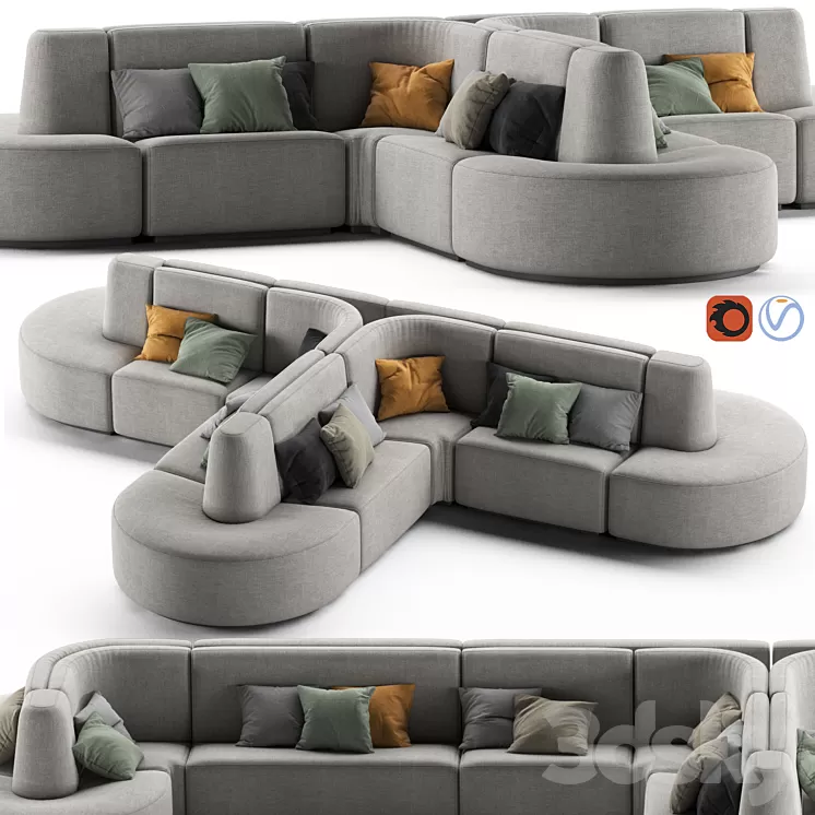 HMD INTERIORS Bistro Sofa 2 3D Model