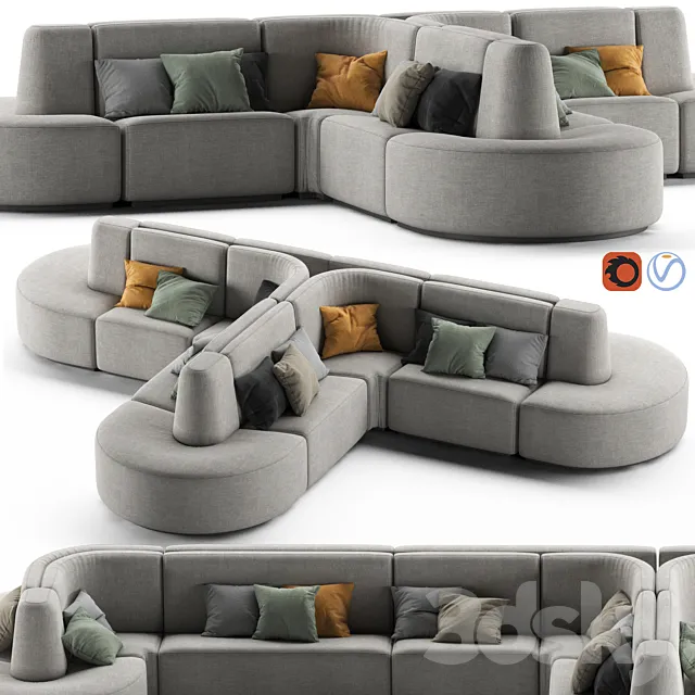 HMD INTERIORS Bistro Sofa 2 3DModel