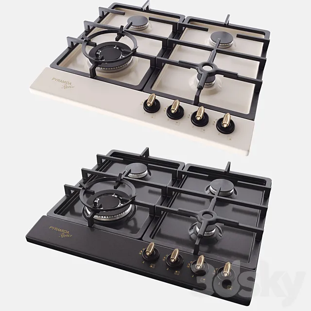 Hob pyramida pfe 642 ivory Rustico (beige and black) 3DModel