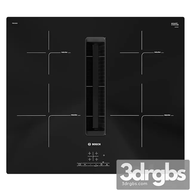 Hob with bosch extractor hood 2 3D Model Free