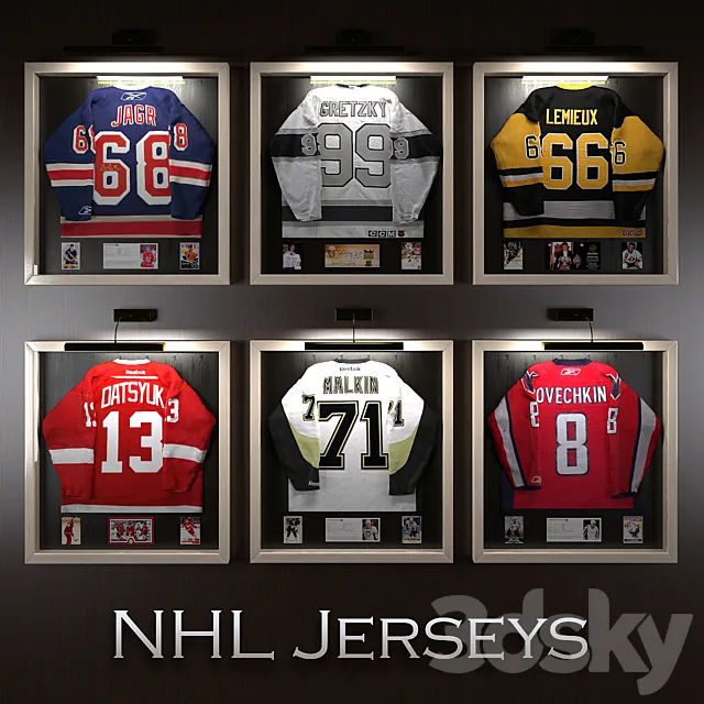 Hockey jerseys NHL stars 3DModel