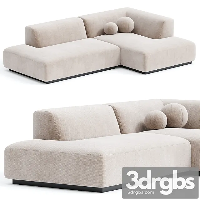 Hoekbank in Jaspee Stof Jacopo 3D Model Free