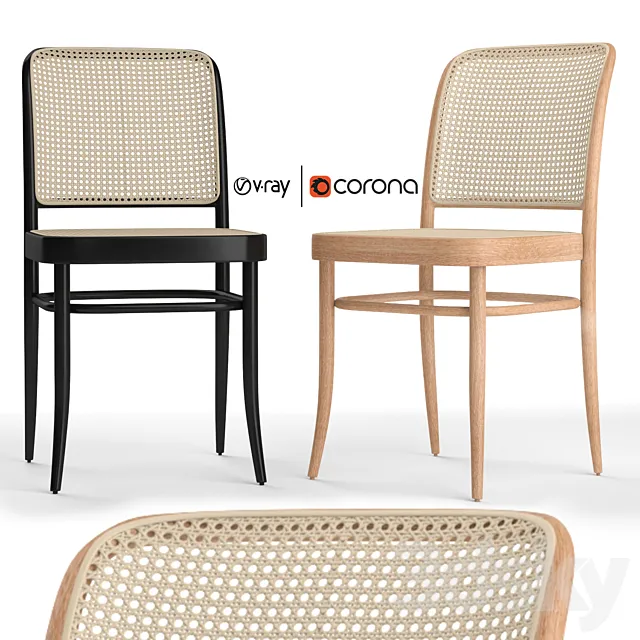 Hoffmann side dining chair 3D Model