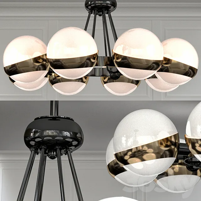 Hold Ball Brass Chandelier 8 3DModel