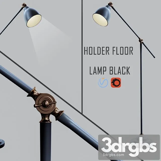 Holder Floor Lamp Black 3D Model Free