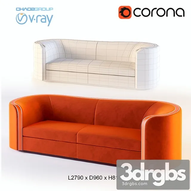 Holly hunt edie sofa 2 3D Model Free