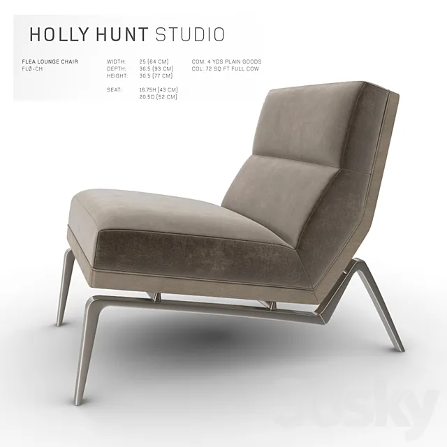 Holly Hunt Flea Lounge Chair 3D Model