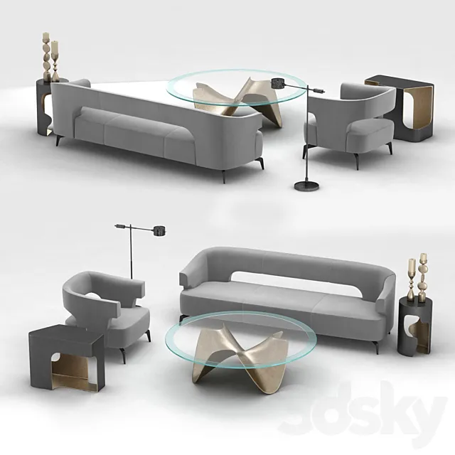 Holly Hunt furniture set 3D Model