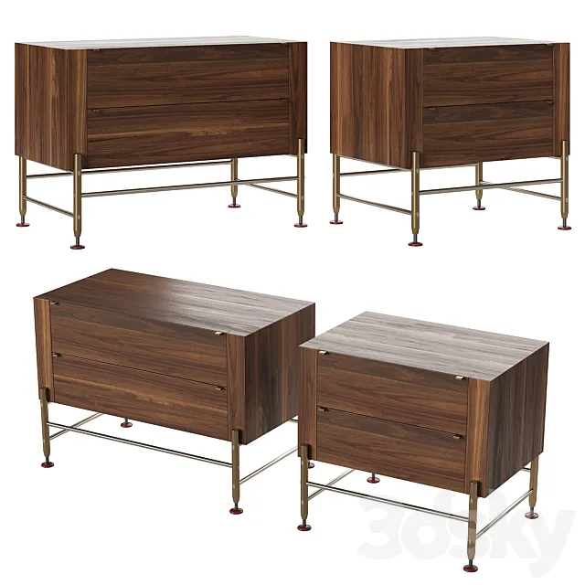 Holly hunt hardwood nightstand 3DModel