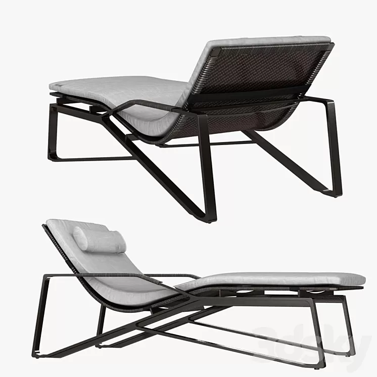 Holly hunt moray chaise 3D Model