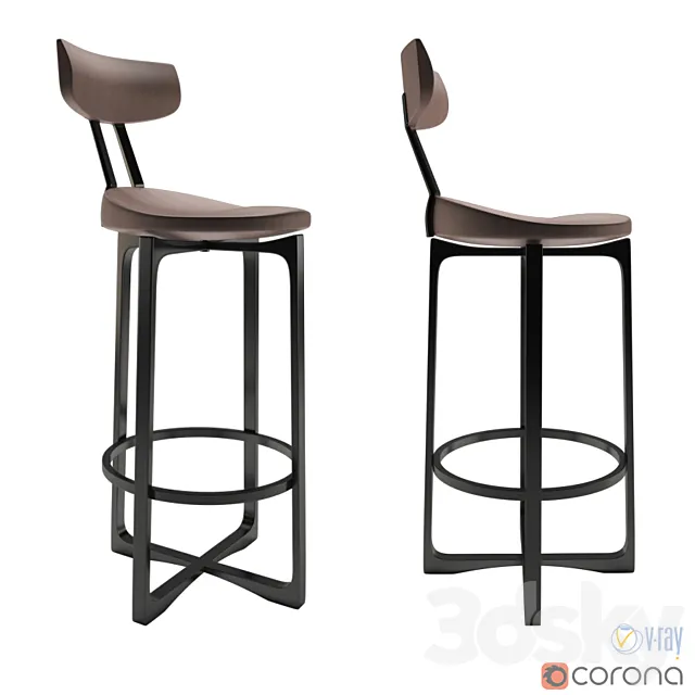 Holly hunt pepper barstool 3DModel