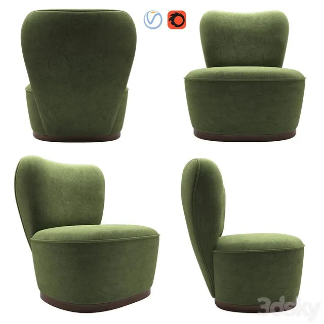 Holly Hunt Vladimir Kagan Fire side chair on plinth 3D Model