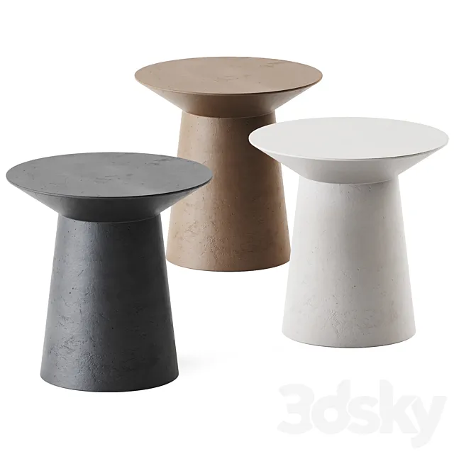 Holly Outdoor Concrete Side Table 3DModel