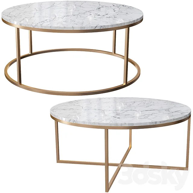 Hollywood & Round Coffee Tables 3D Model