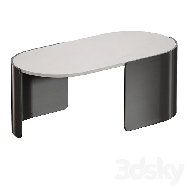 Holm Oval Marble Coffee Table (Crate and Barrel) 3DModel