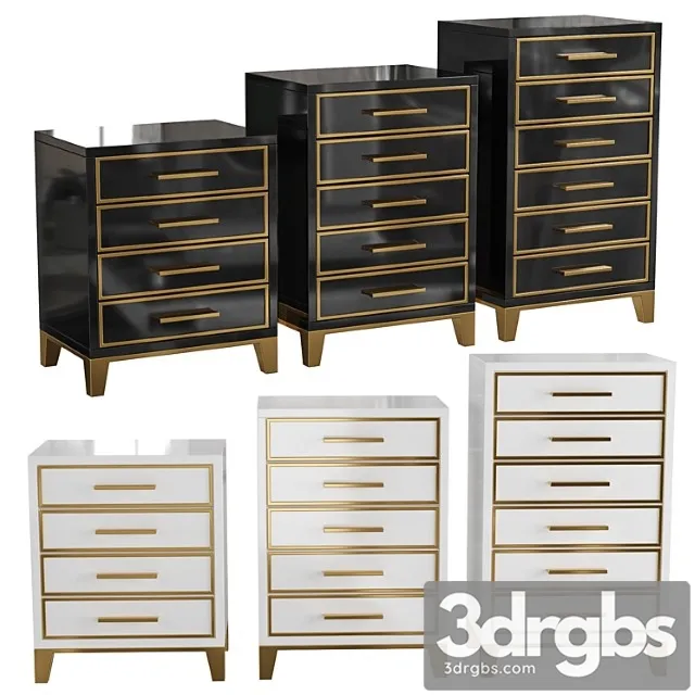 Homary Chest Of Drawers Mid Century 5 Drawer Accent Chest 3D Model Free
