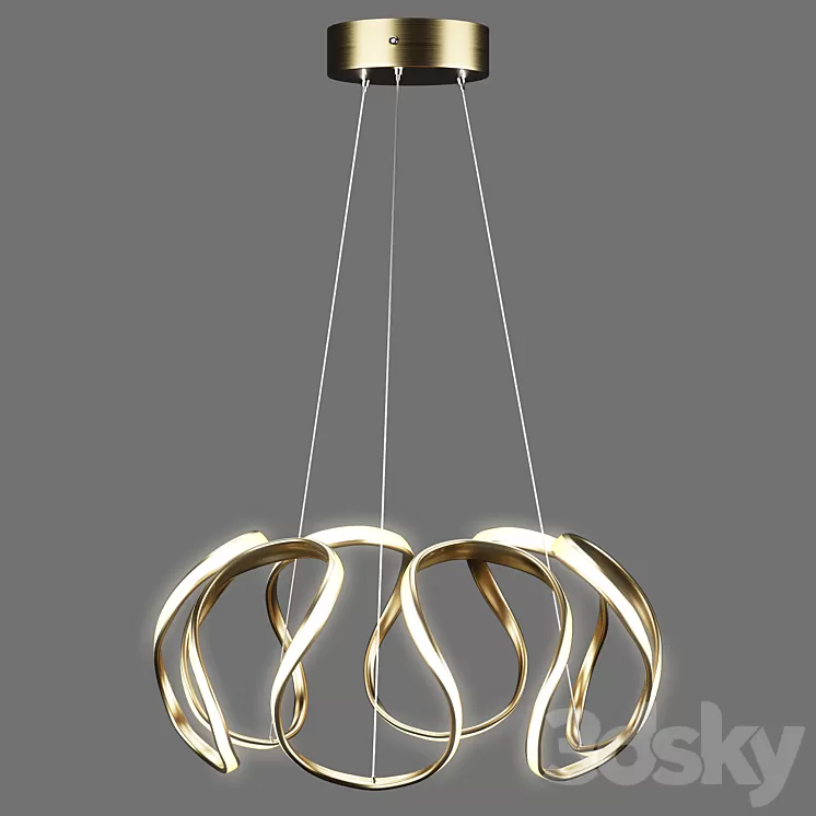 Homary Rola Gold LED Unique Geometric Chandelier Haning Pendant Light 3D Model Free