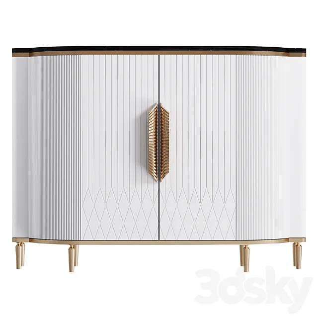 Homary White Sideboard Buffet 3D Model