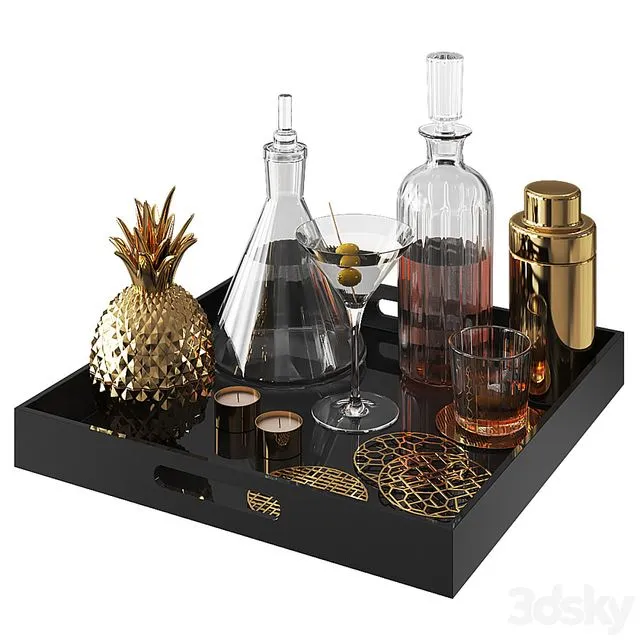 Home Bar Tray 3D Model