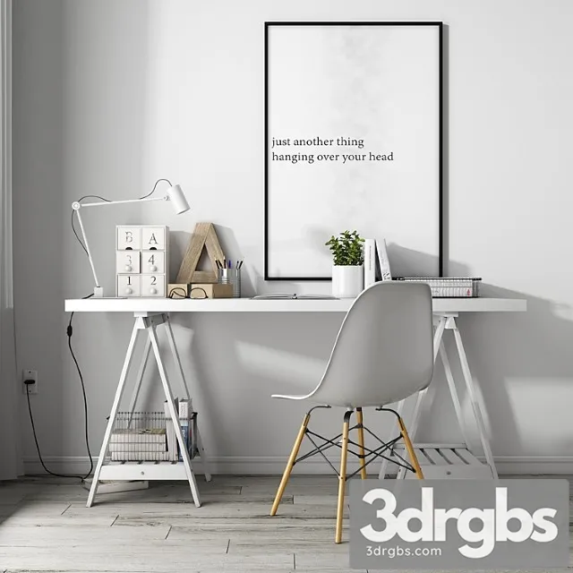 Home Office Set 02 3D Model Free