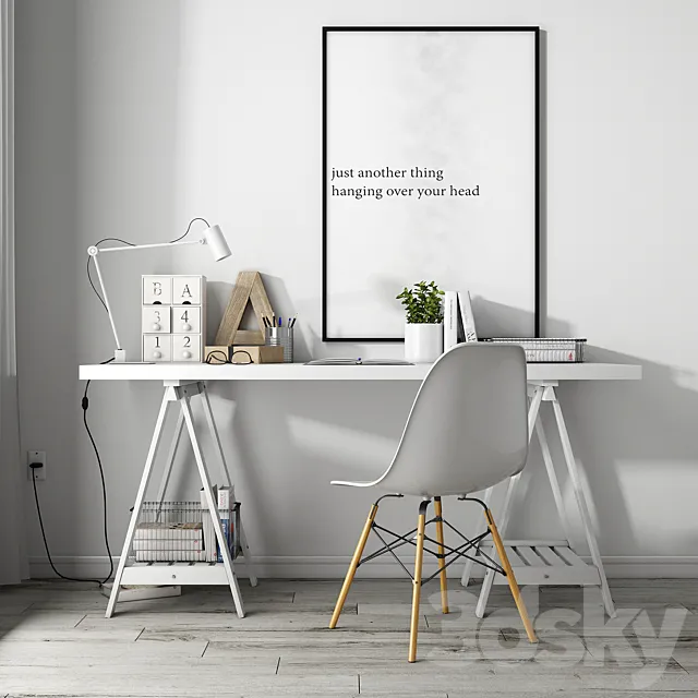 Home Office Set 02 3DModel