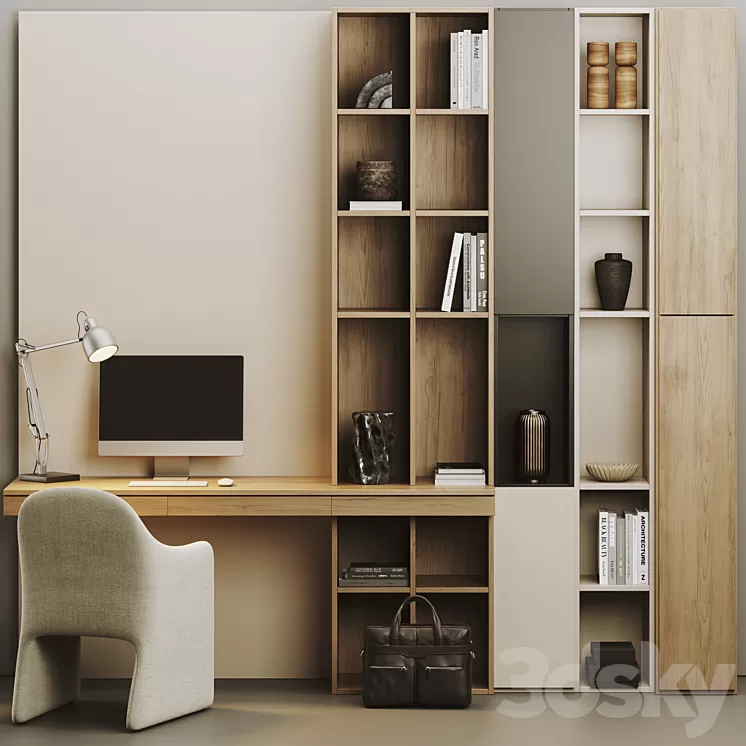 Home Office Set 3D Model Free