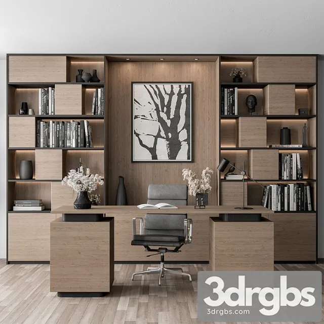 Home Office Set Office Furniture 349 3D Model Free