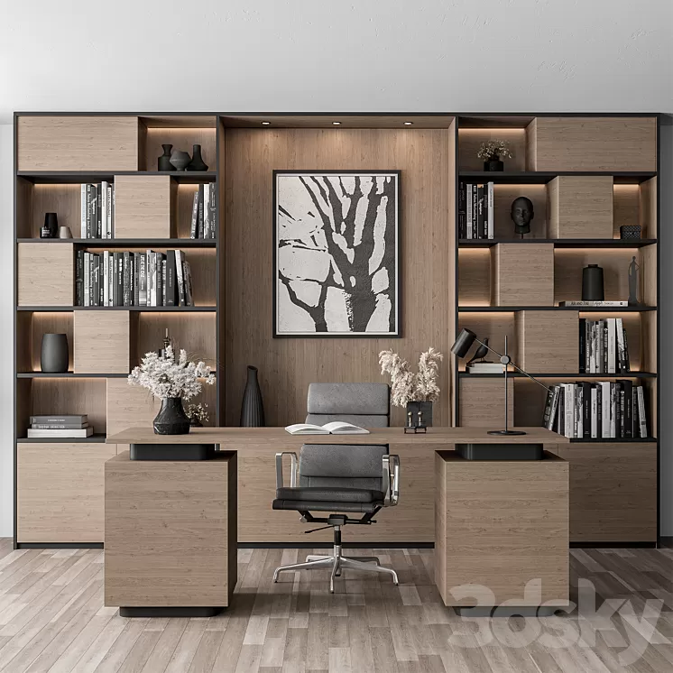 Home Office Set - Office Furniture 349 3D Model Free