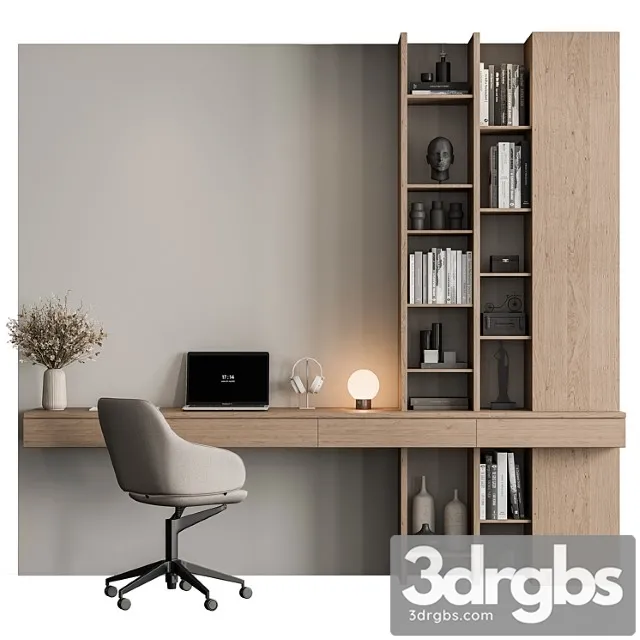 Home Office Set Office Furniture 450 3D Model Free