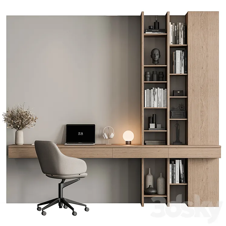 Home Office Set - Office Furniture 450 3D Model Free