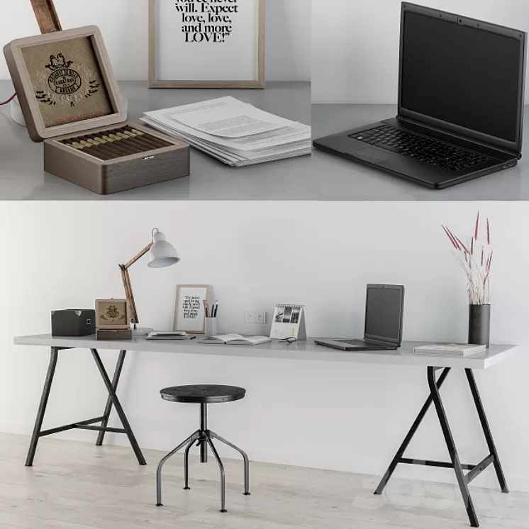 Home Office-WorkPlace 3D Model