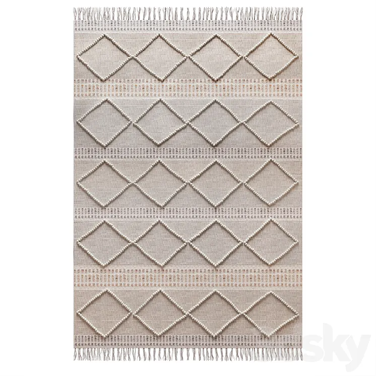 Home Republic Hendrix Natural & Sky Rug 3D Model Free