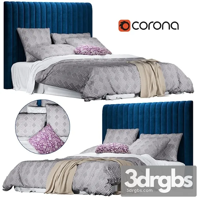 Home republic soho quilted ash quilt cover 2 3D Model Free