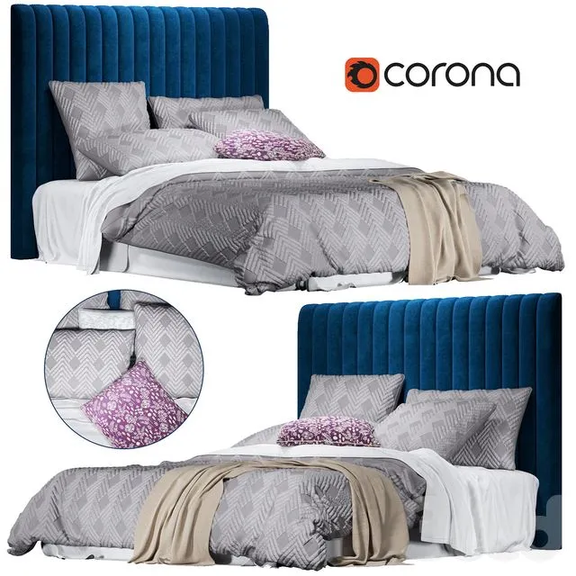 Home Republic Soho Quilted Ash Quilt Cover 3D Model