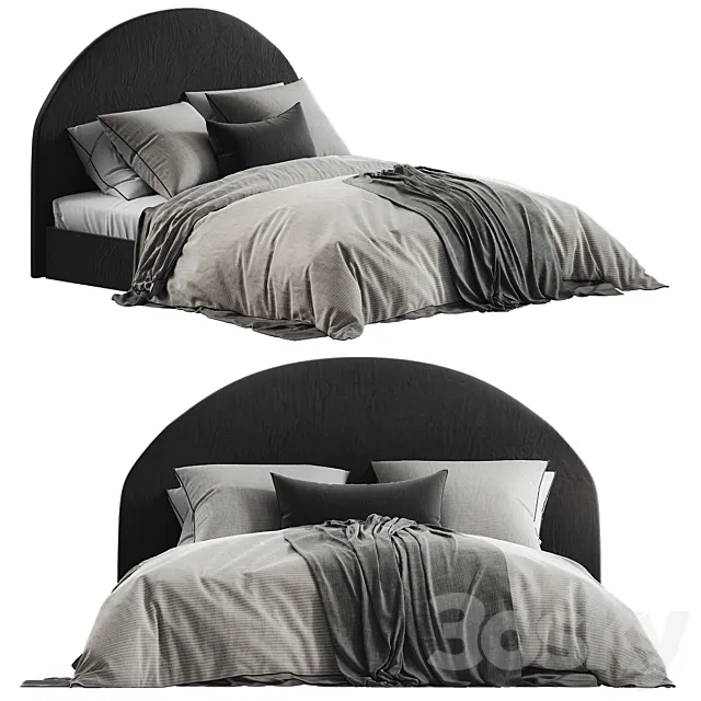 Home Republic Vintage Washed Linen Stripe Pillowcase 3D Model