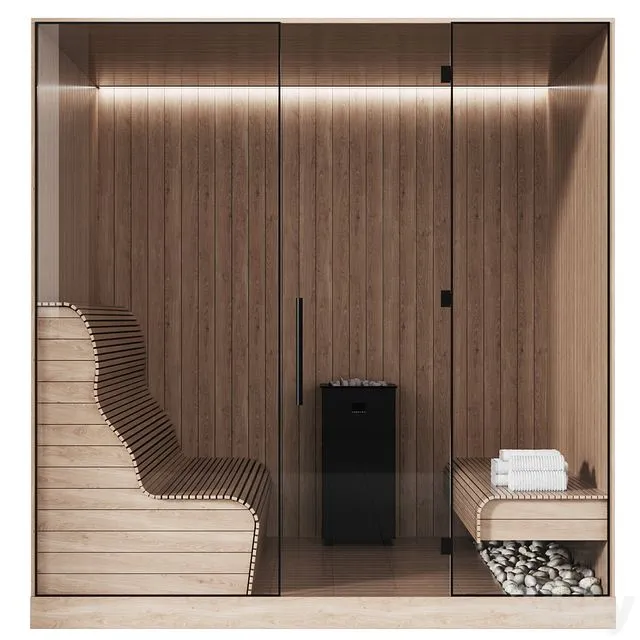 Home sauna 02 3D Model