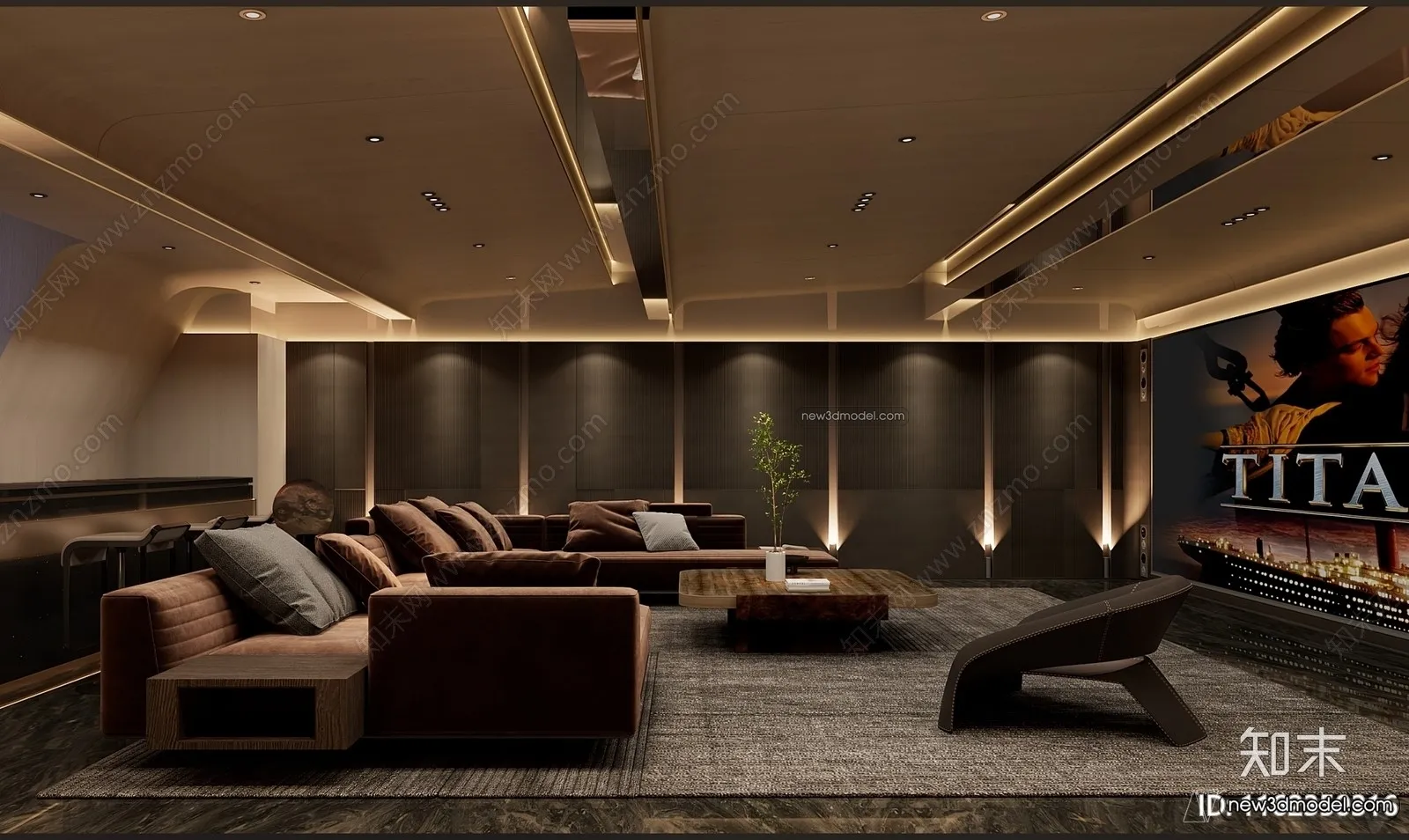 Home Theater - 3D Interior Scene - 3D Models - 020