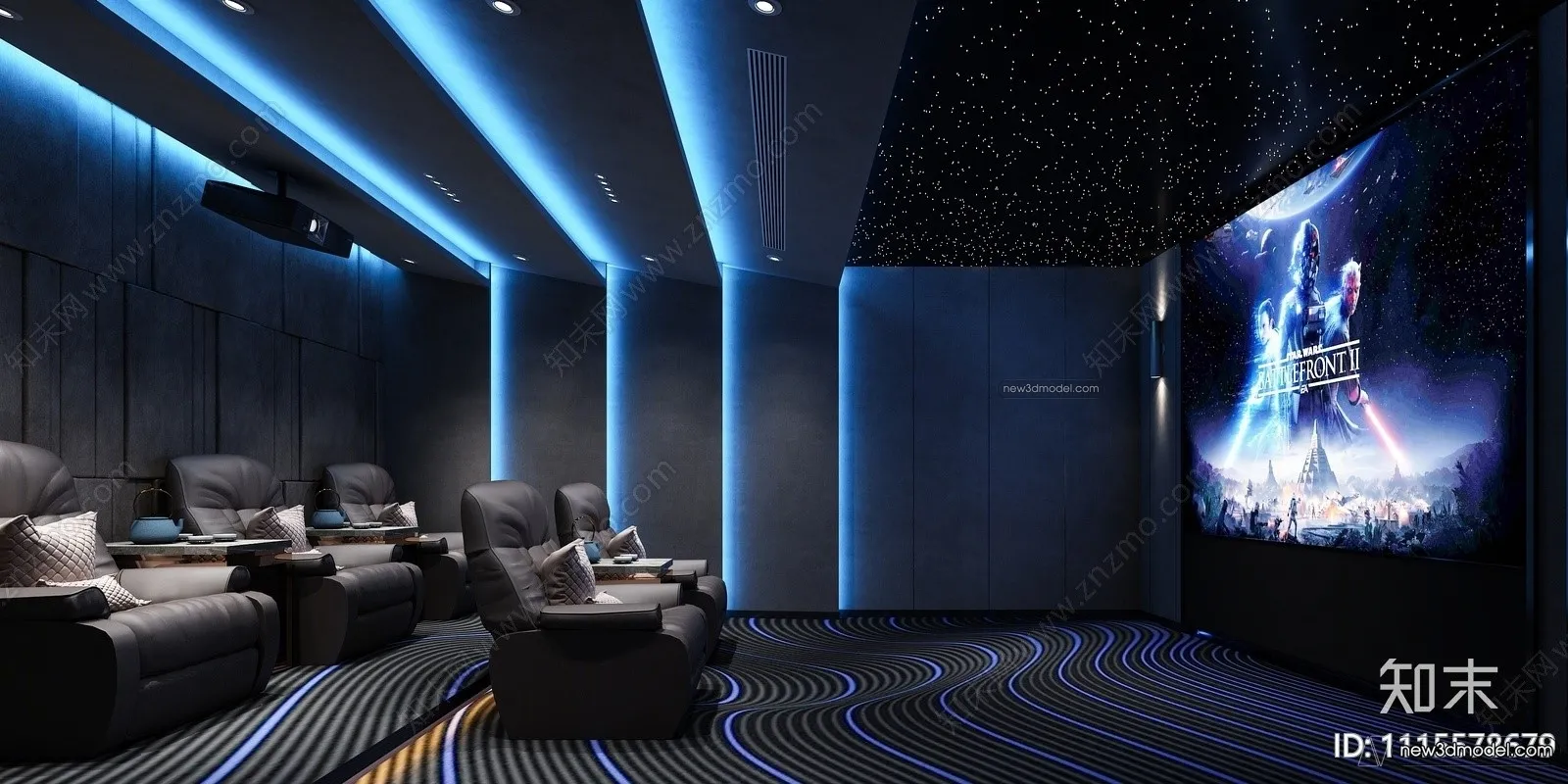 Home Theater - 3D Interior Scene - 3D Models - 021