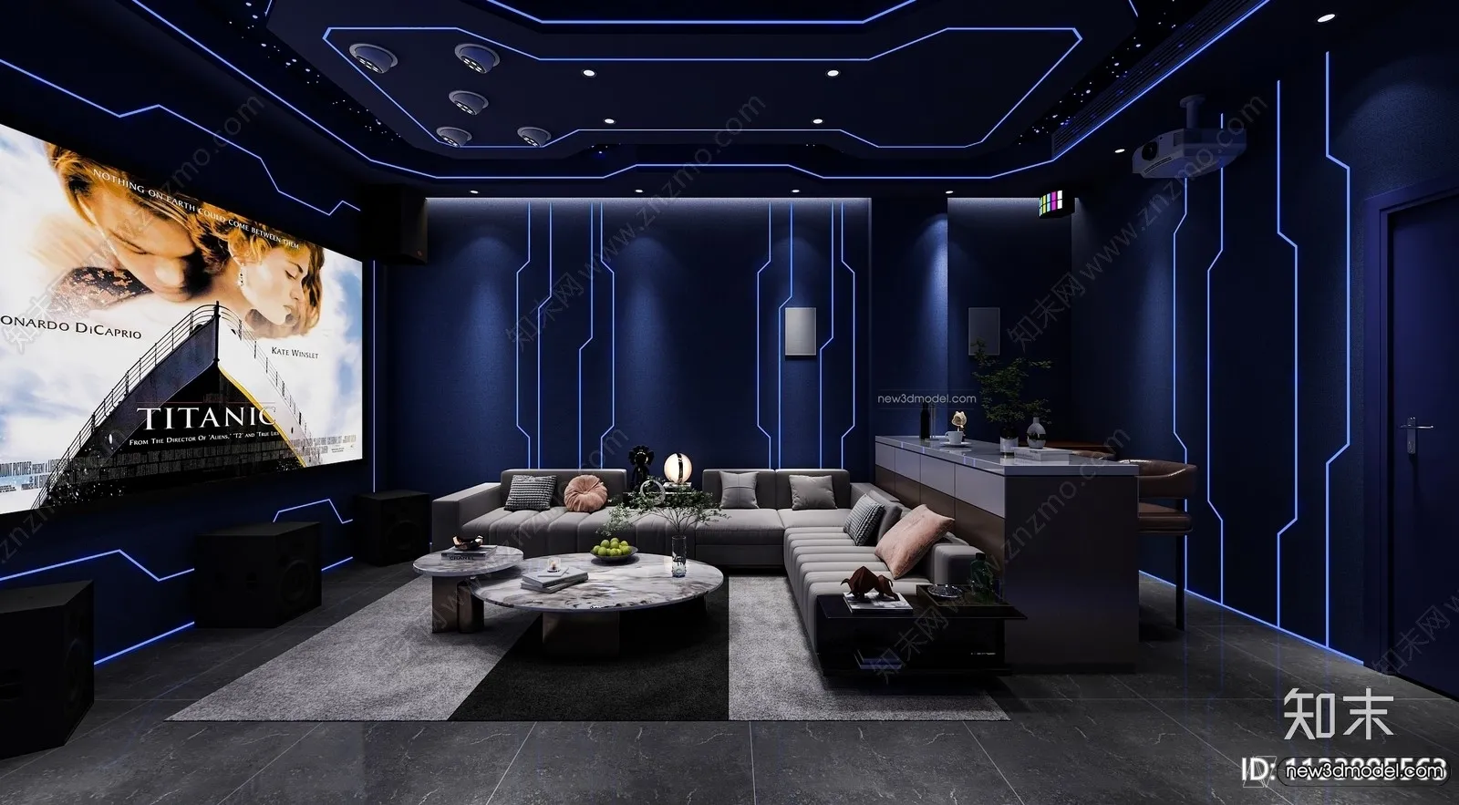 Home Theater - 3D Interior Scene - 3D Models - 037