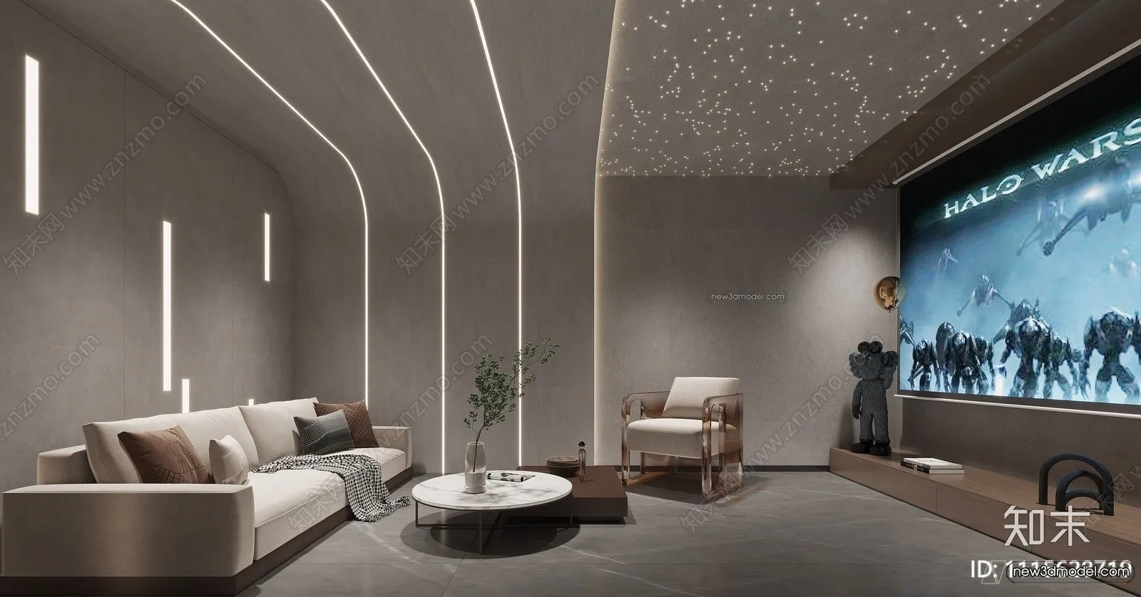 Home Theater - 3D Interior Scene - 3D Models - 038