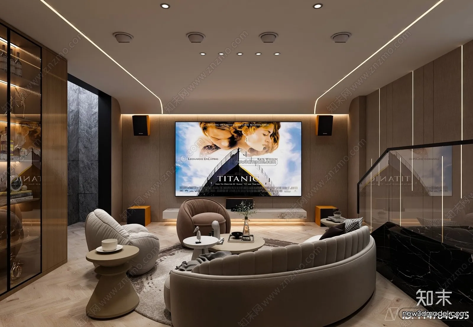 Home Theater - 3D Interior Scene - 3D Models - 049