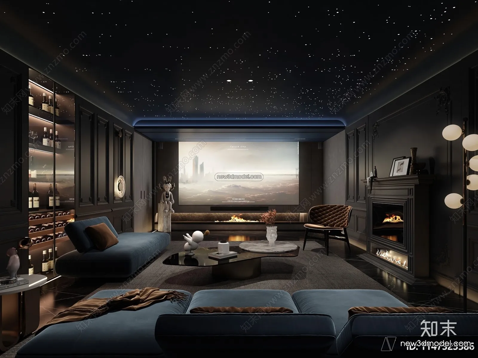 Home Theater - 3D Interior Scene - 3D Models - 051